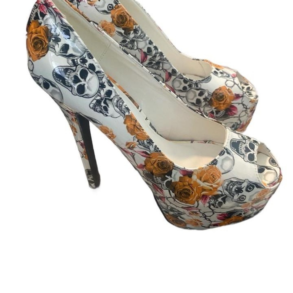Skull and Rose High Heels